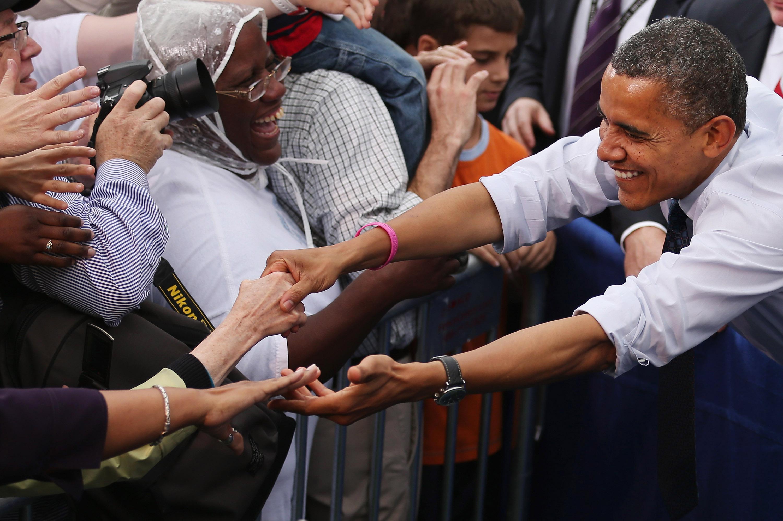 Obama Discusses Economy At Campaign Event In Virginia